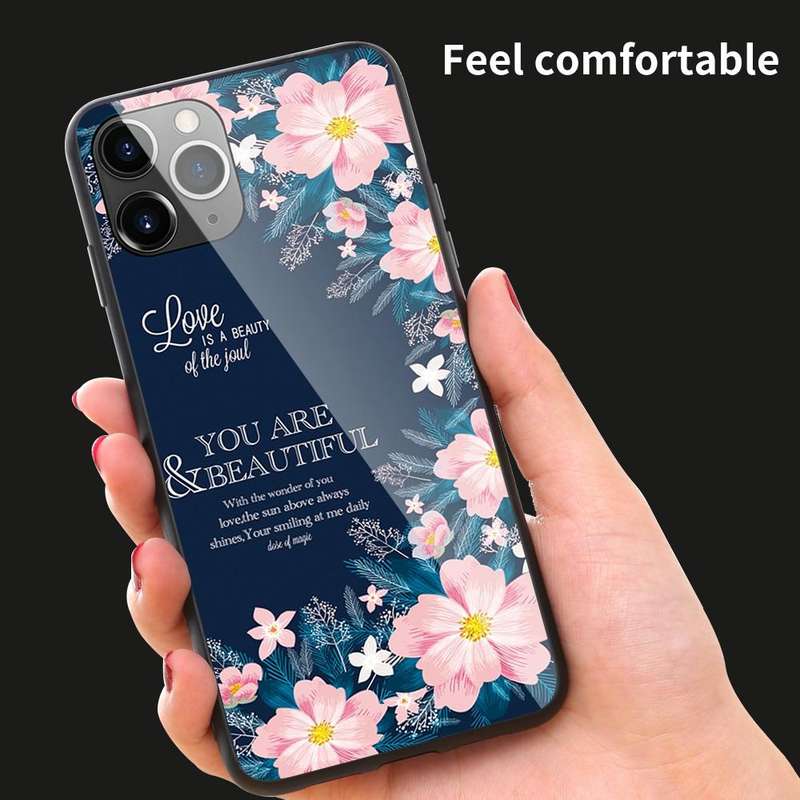 For iPhone 11 Colorful Painted Glass Case(Purple Sky)