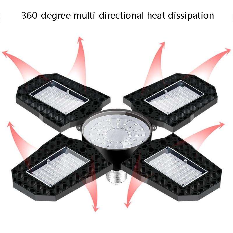 150W LED Garage Light Factory Warehouse Folding Four-Leaf Lamp(Cold White Light)