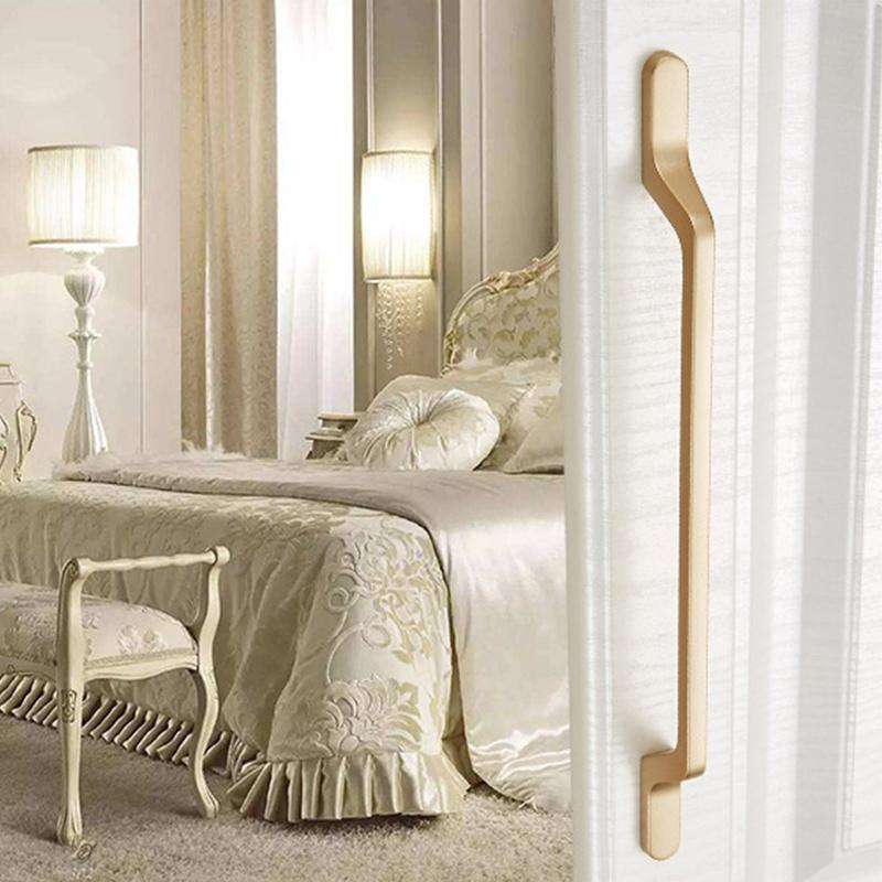 9009-320 Modern Simple Cabinet Door Handle Drawer Wardrobe Zinc Alloy Handle(Gold)