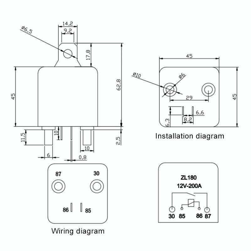 12V 200A Car Start Relay with Accessories