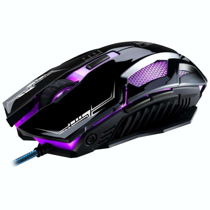 Chasing Leopard V10 USB 6-keys 2400DPI Four-speed Adjustable Steel Mesh Backlight Wired Optical G...