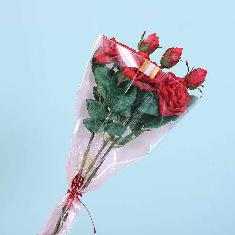 Flower Packaging Bag Trapezoid Bag Dried Flower Bag(Pink)