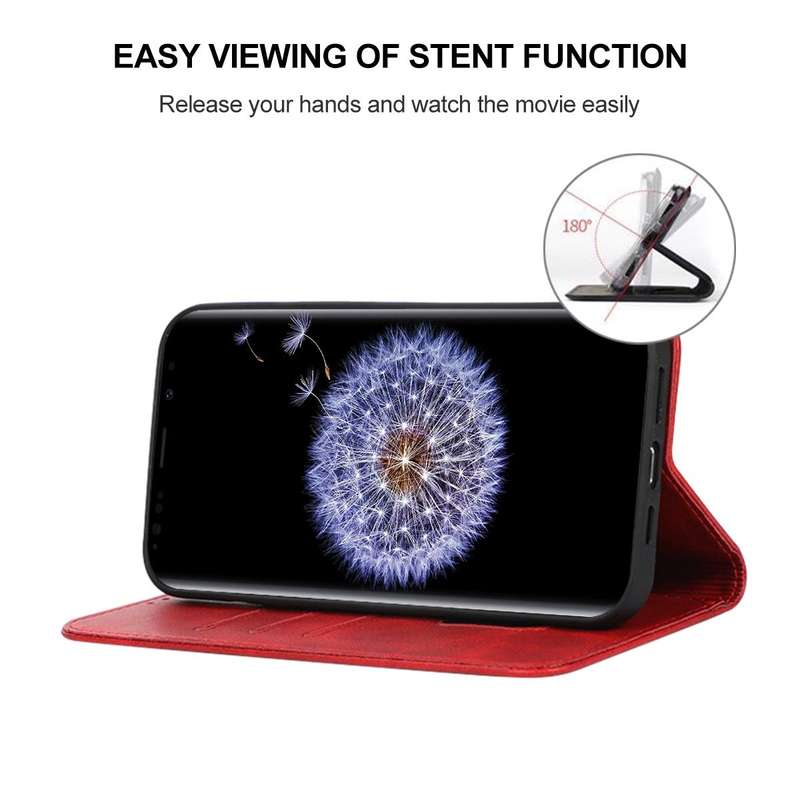 For Samsung Galaxy S9 Magnetic Closure Leather Phone Case(Red)