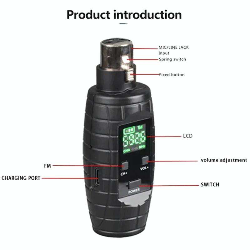 XTUGA U-95 Wireless XLR Transmitter and Receiver UHF Wireless Guitar Transmitter Receiver With Co...