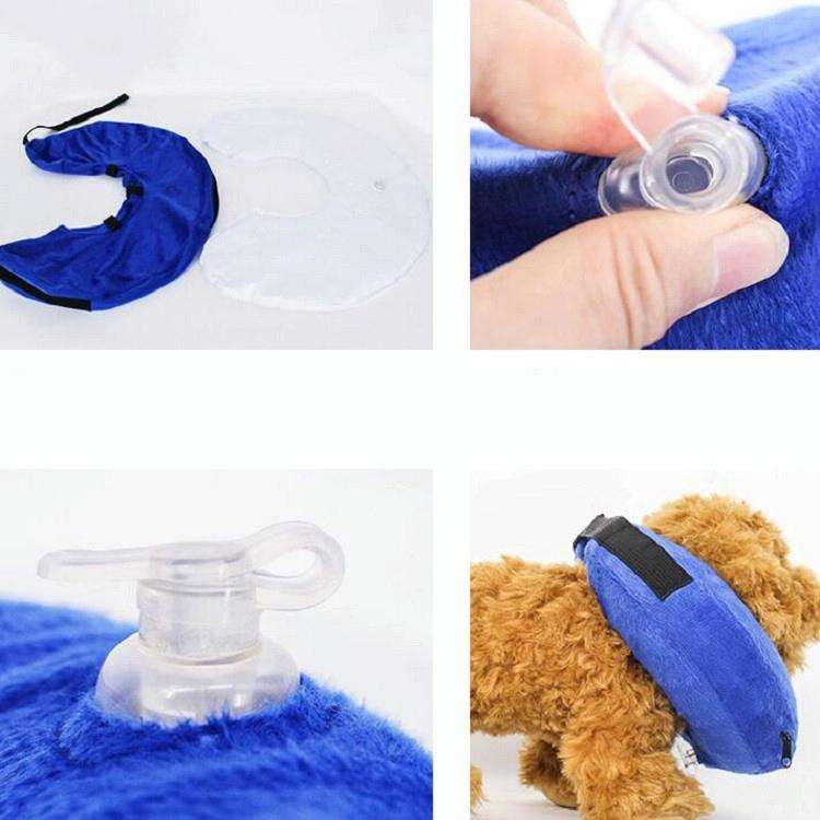 Dog Collar PVC Inflatable Pet Anti-snatch Collar, Size:M(Blue)