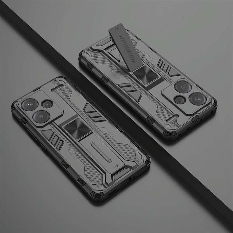 For Redmi Note 13 Pro 5G Supersonic Armor PC Hybrid TPU Phone Case(Black)
