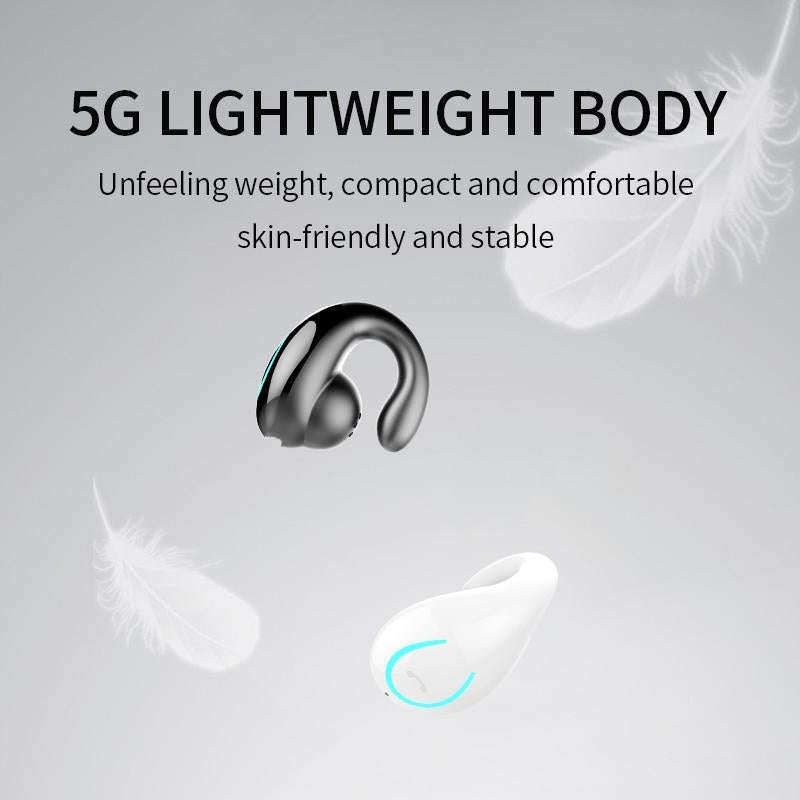 YX08 Ultra-light Ear-hook Wireless V5.0 Bluetooth Earphones Ear Clip Stereo Bluetooth Headset wit...