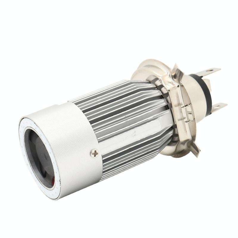 H4 DC12-80V / 20W / 6000K / 2000LM Motorcycle Headlight with Angel Eyes (Red)