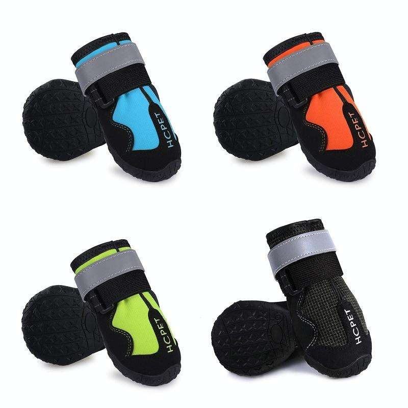 HCPET Dog Non-Slip Wear-Resistant Rain Boots Pet Outdoor Waterproof Shoes, Size: 7(Black)