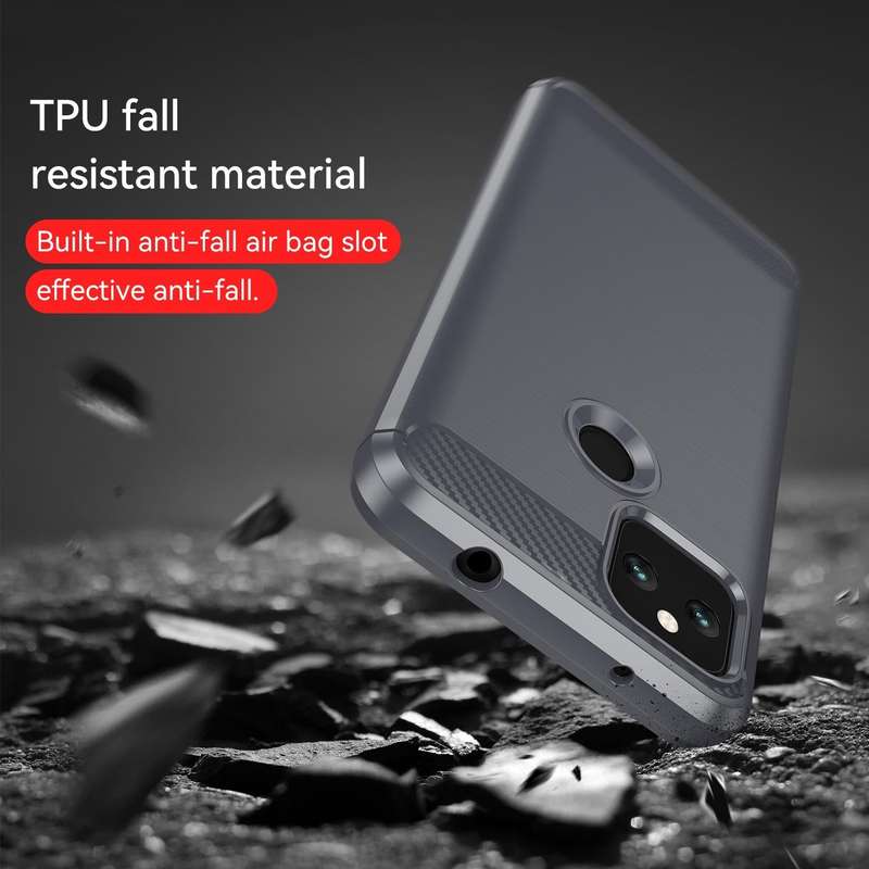 For Google Pixel 5 Brushed Texture Carbon Fiber TPU Case (Grey)