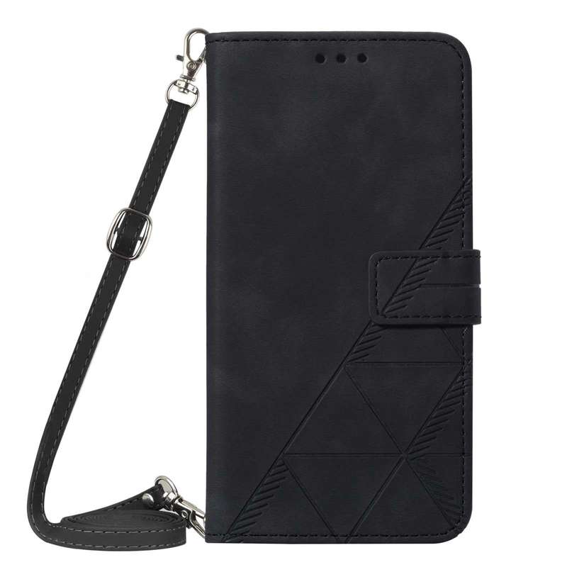 For Samsung Galaxy S21 Ultra 5G Crossbody 3D Embossed Flip Leather Phone Case(Black)