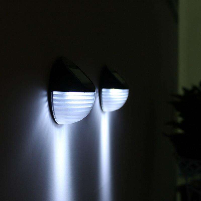 2 PCS Solar Power Light Sensor 6 Energy Saving Lamp LED Wall Light Outdoor Garden Fence Waterproo...