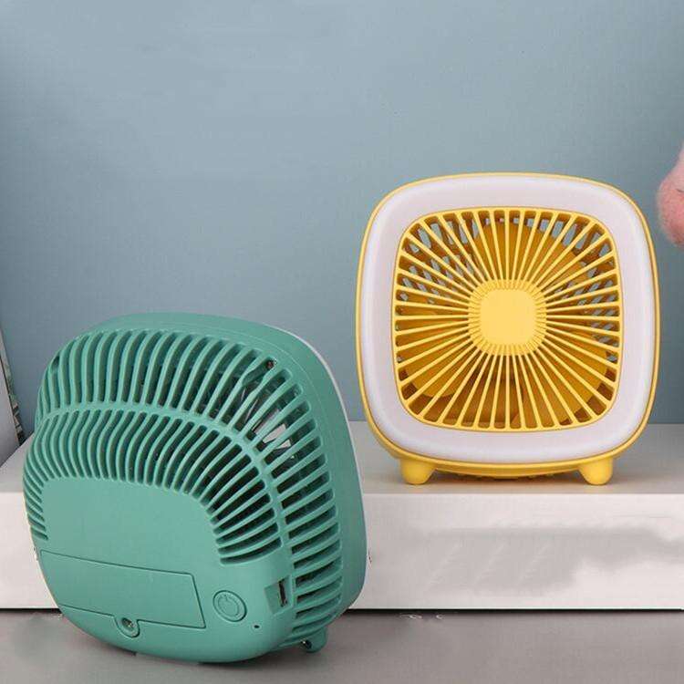 USB Rechargeable Desktop Fan Multifunctional Handheld Pocket Fan(Blue)