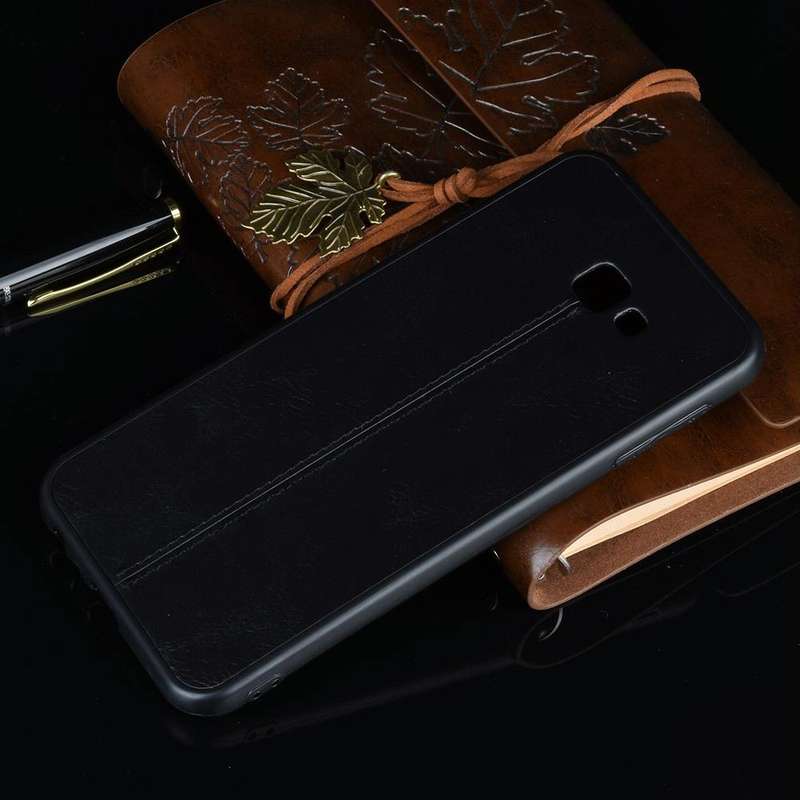 For Galaxy J4 Plus Shockproof Sewing Cow Pattern Skin PC + PU + TPU Case(Black)