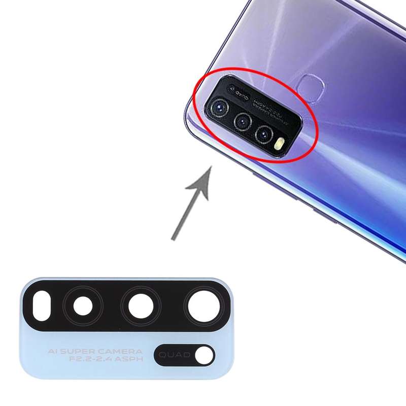For Vivo Y50 1935, V1965A / Vivo Y30 1938 10pcs Back Camera Lens (Baby Blue)