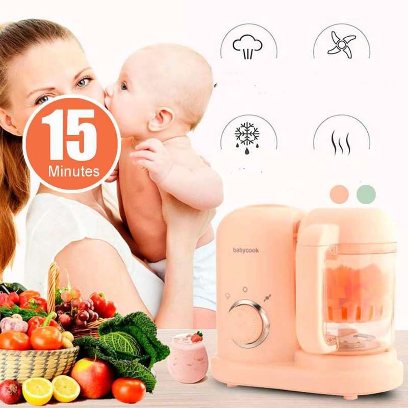 Multifunction Baby Food Cooking Maker Steamer Mixing Grinder Food Supplementary Machine(Green)