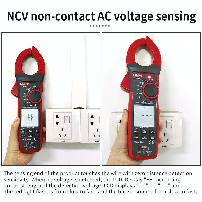 UNI-T UT205E 1000A 42mm Jaw Size Digital Clamp Meter AC DC Voltage Detector