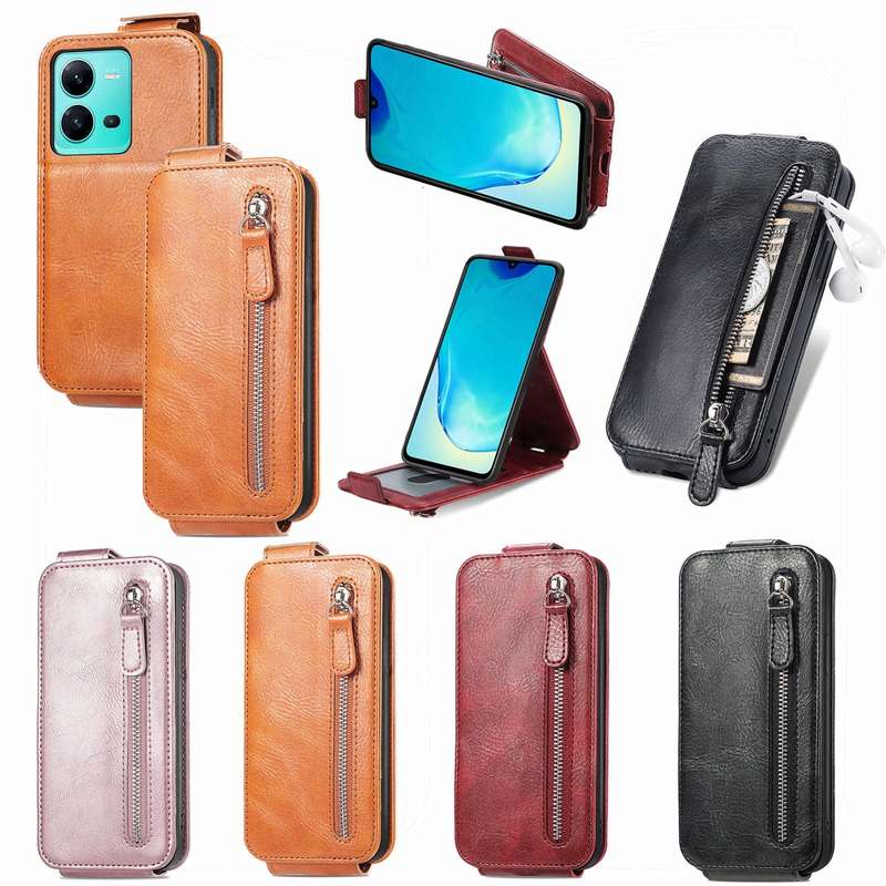 For vivo V25 Zipper Wallet Vertical Flip Leather Phone Case(Rose Gold)