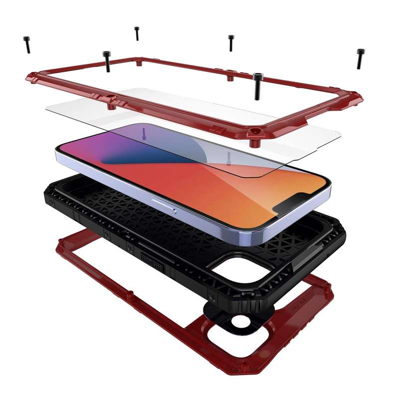 For iPhone 14 RedPepper Wolf 360 Full Body Rugged Life Waterproof Phone Case(Red)