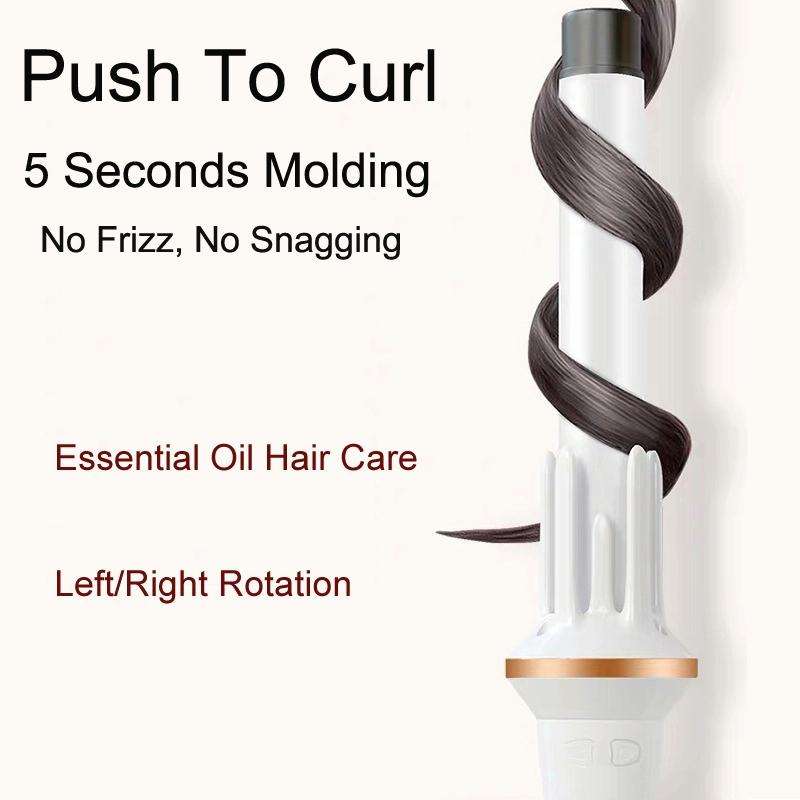Automatic Curling Iron With Bi-Directional Rotating Ceramic Glaze Coating Hair Care, Plug: US Plu...
