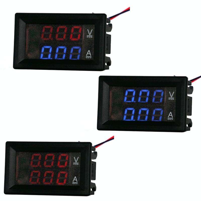Dual-Display Voltage Current Meter Digital DC Voltage Meter, Specification: 10A (Red Blue)