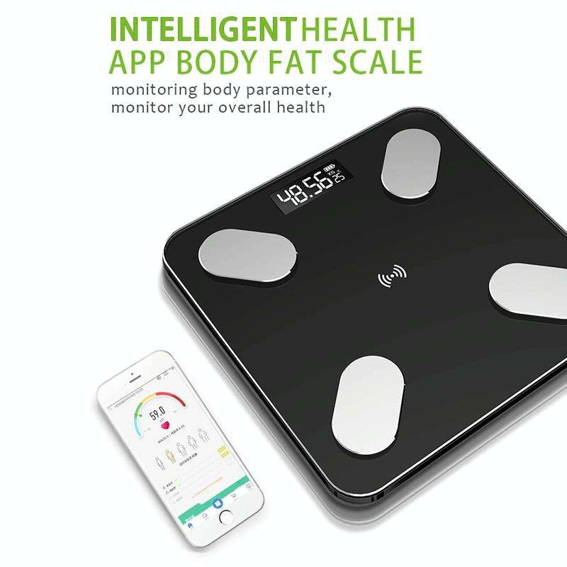 Smart Bluetooth Weight Scale Home Body Fat Measurement Health Scale Charge Model(Black True Class)