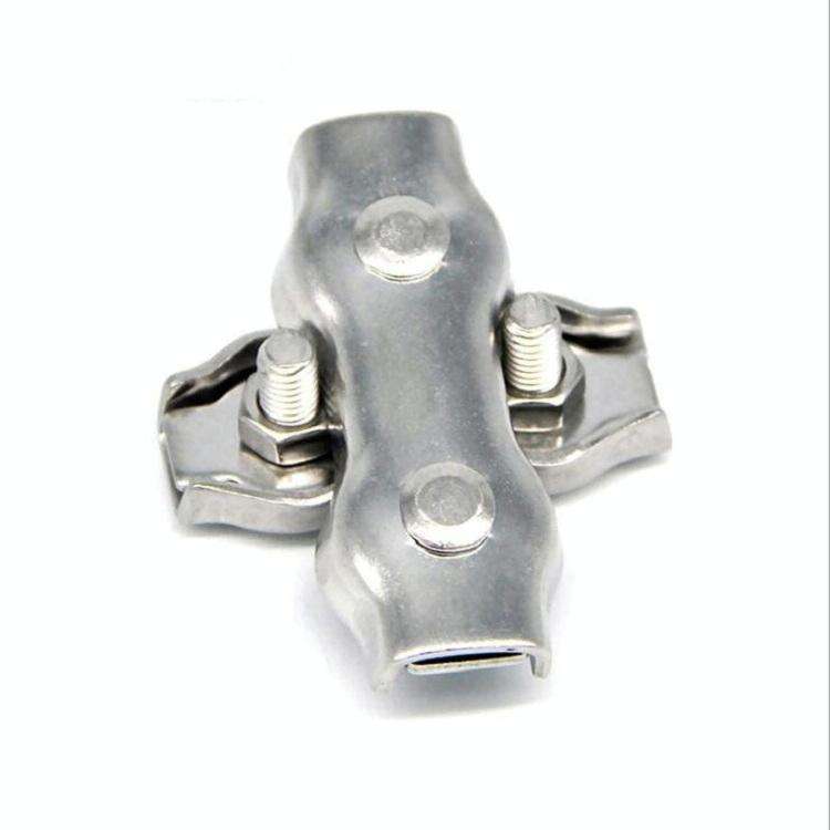 5 PCS 304 Stainless Steel Plate Single Clip Double Clamp Wire Rope Clamp, Specification:M3, Style...