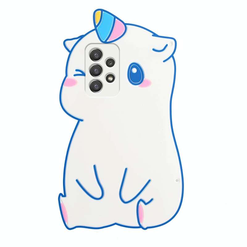 For Samsung Galaxy A33 5G Crossbody Cartoon Silicone Phone Case(Unicorn)