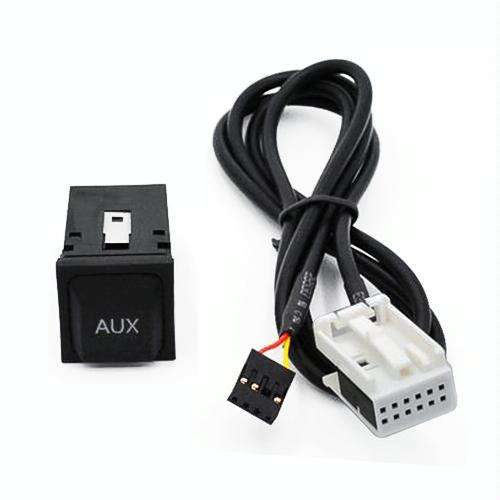 Car AUX Adapter Switch Plug + Wiring Hardness for Volkswagen RCD510/310/300+