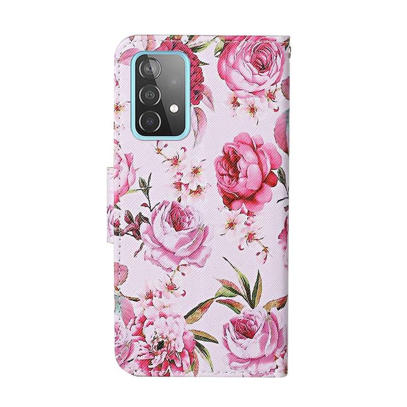 For Samsung Galaxy A33 5G Colored Drawing Pattern Flip Leather Case(Peony)