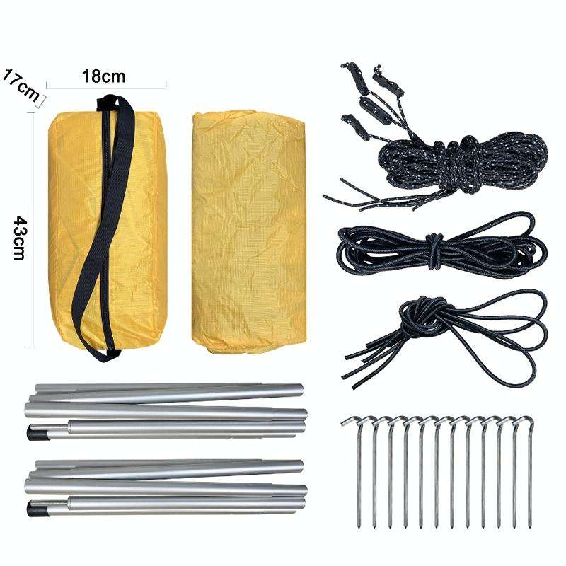 Rear Mosquito Repellent Sun Protection Tent RV Canopy Awning(Yellow)