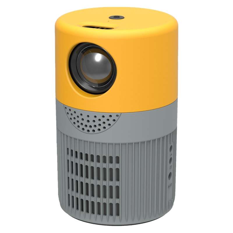 T400 100 inch Screen 3000 Lumens LED Mini Projector, Plug Type:EU Plug(Grey Yellow)