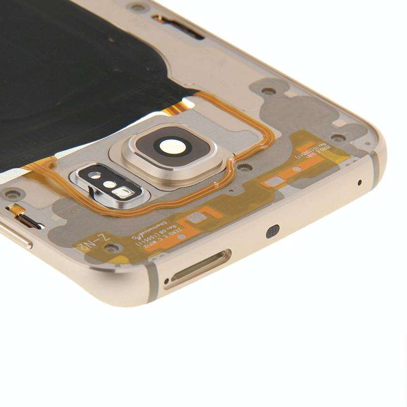 For Galaxy S6 Edge / G925 Back Plate Housing Camera Lens Panel with Side Keys and Speaker Ringer ...