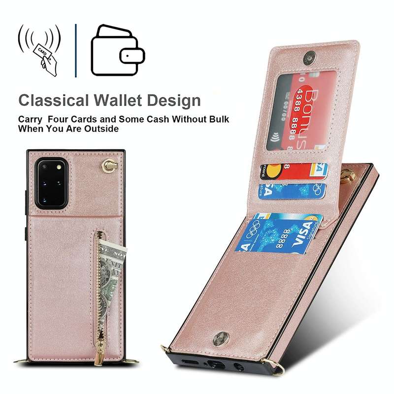For Samsung Galaxy S20 Cross-body Zipper Square TPU+PU Back Cover Case with Holder & Card Slots &...