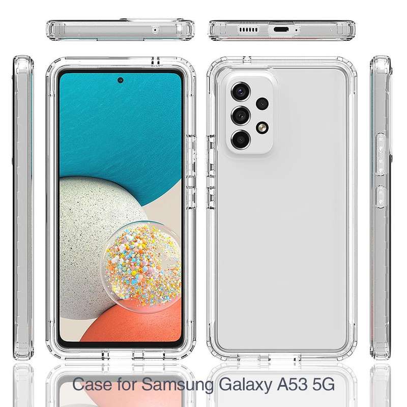 For Samsung Galaxy A53 5G Full Body Shockproof Clear Gradient Phone Case(Black)