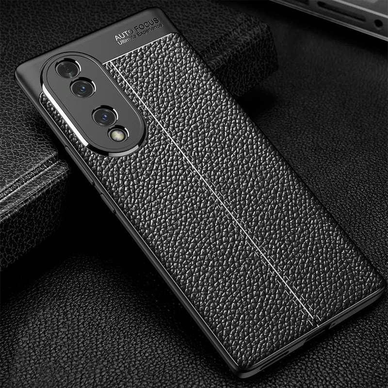 For Honor 70 Litchi Texture Shockproof TPU Phone Case(Black)