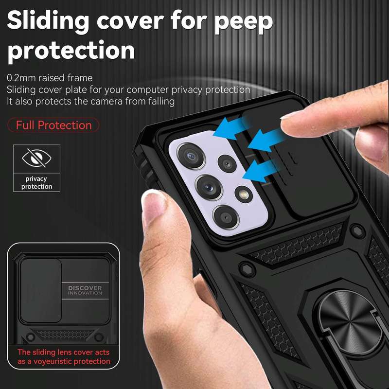 For Samsung Galaxy A33 5G Sliding Camshield Holder Phone Case(Black)