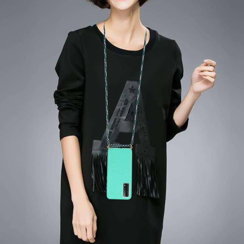 For Huawei P smart 2021 Wheat Straw Material + TPU Protective Case with Lanyard(Green)