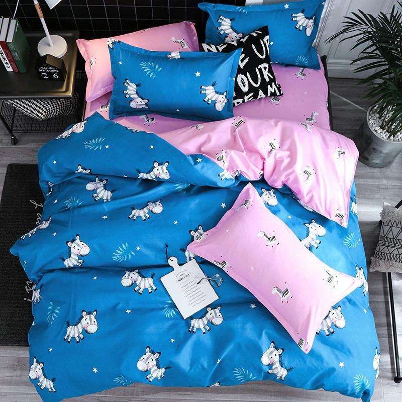 Bedding Set Luxury Family Set Sheet Duvet Cover Pillowcase, Size:2.2m Four-piece bedsheet(Eyelash...
