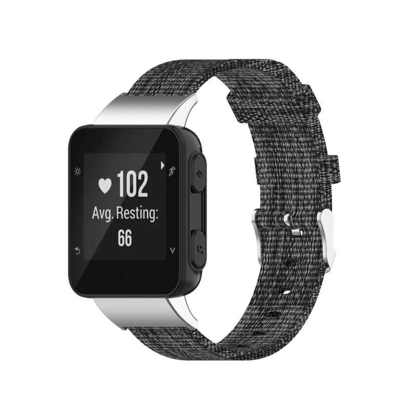 For Garmin Forerunner 35 / 30 Universal Nylon Canvas Watch Band(Grey)