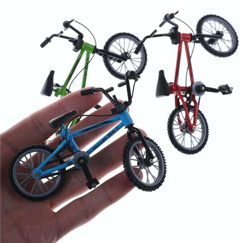 Simulation Mini Finger Alloy Mountain Bike Kids Game Toy(Blue)