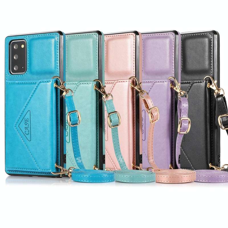 For Samsung Galaxy A21s Multi-functional Cross-body Card Bag TPU+PU Back Cover Case with Holder &...