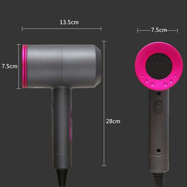 High-power 2000W Anionic Cold Hot Air Constant Temperature Hair Dryer, UK Plug(Red + Grey)