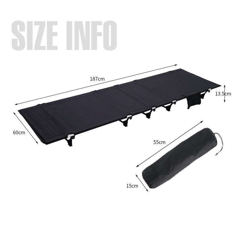 CLS Outdoor Lightweight Folding Bed Camping Simple Leisure Bed(Gray)