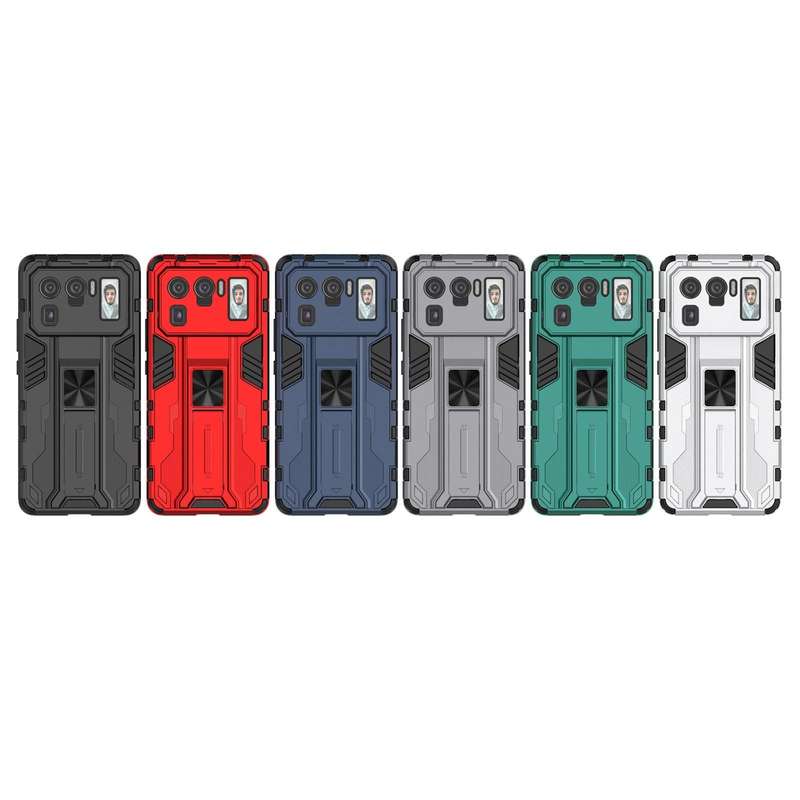 For Xiaomi Mi 11 Ultra Supersonic PC + TPU Shock-proof Protective Case with Holder(Black)