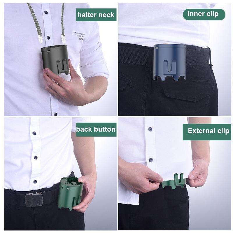 Hanging Neck Hanging Waist Fan Silent Outdoor Sports USB Bladeless Fan(Black)