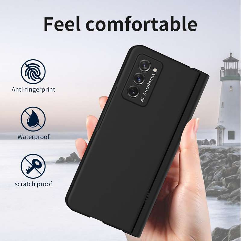 For Samsung Galaxy Z Fold2 5G Macaron Hinge Phone Case with Stylus Pen Fold Edition & Protective ...