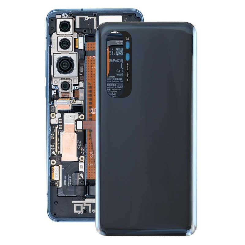 Original Battery Back Cover for Xiaomi Mi Note 10 Lite M2002F4LG M1910F4G(Black)
