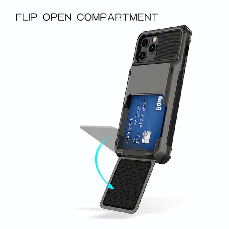 For iPhone 12 mini Scratch-Resistant Shockproof Heavy Duty Rugged Armor Protective Case with Card...