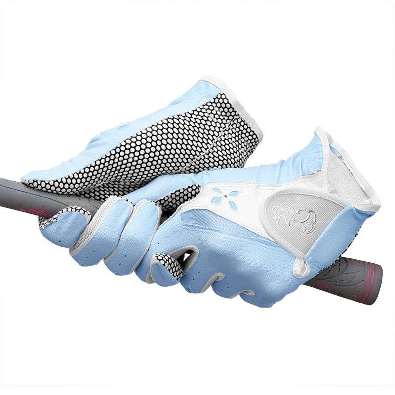 PGM One Pair Golf Non-Slip PU Leather Gloves for Women (Color:Pink Size:17)